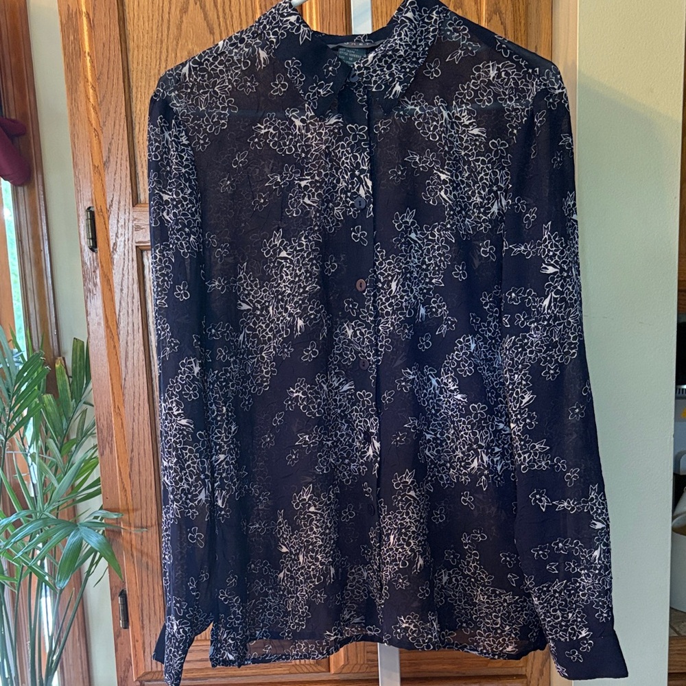 Button down sheer blouse